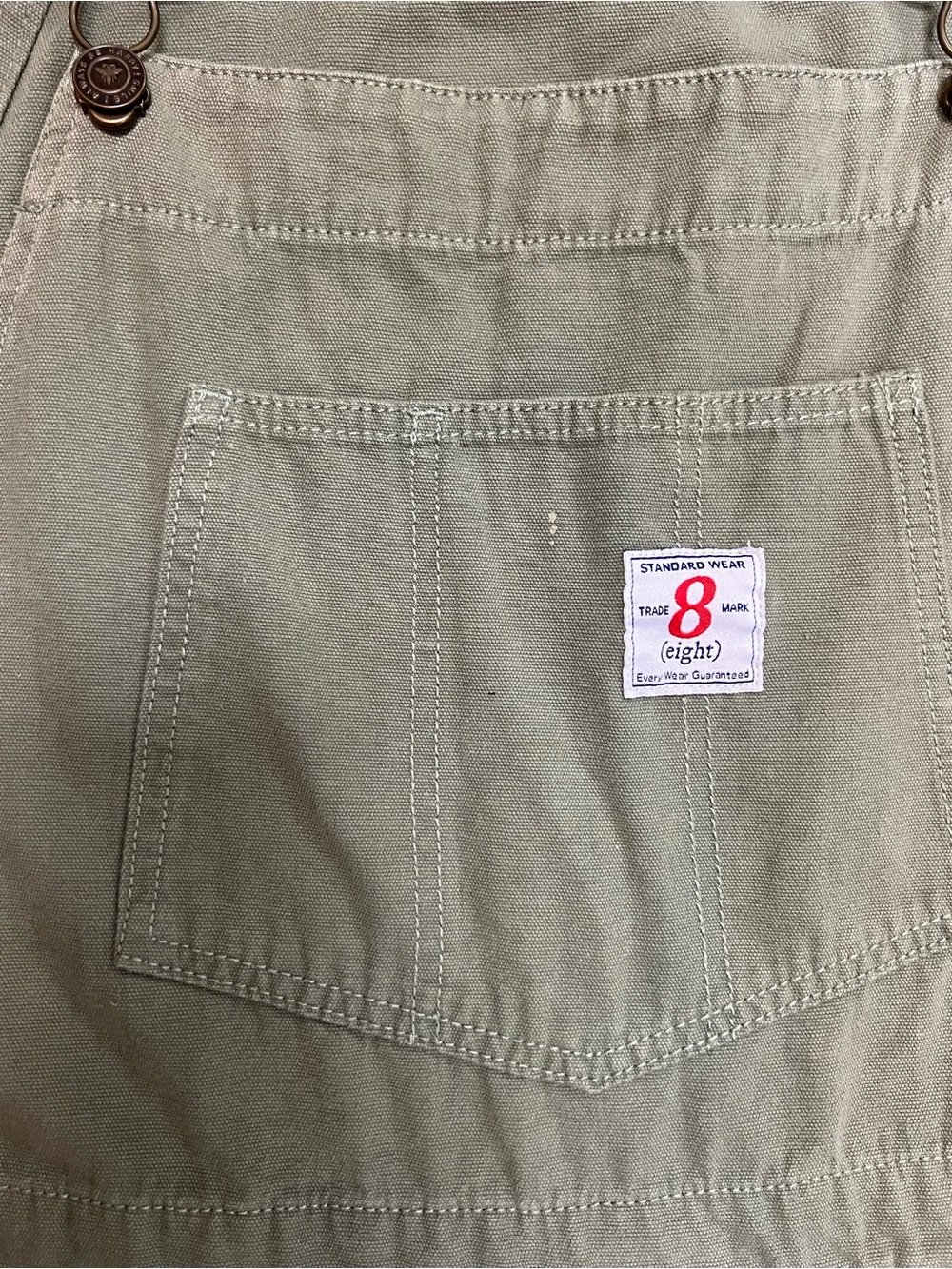 8(eight) Japan Sage Green Cotton Wide Leg Utility Overalls Dungarees - Picture 4 of 12